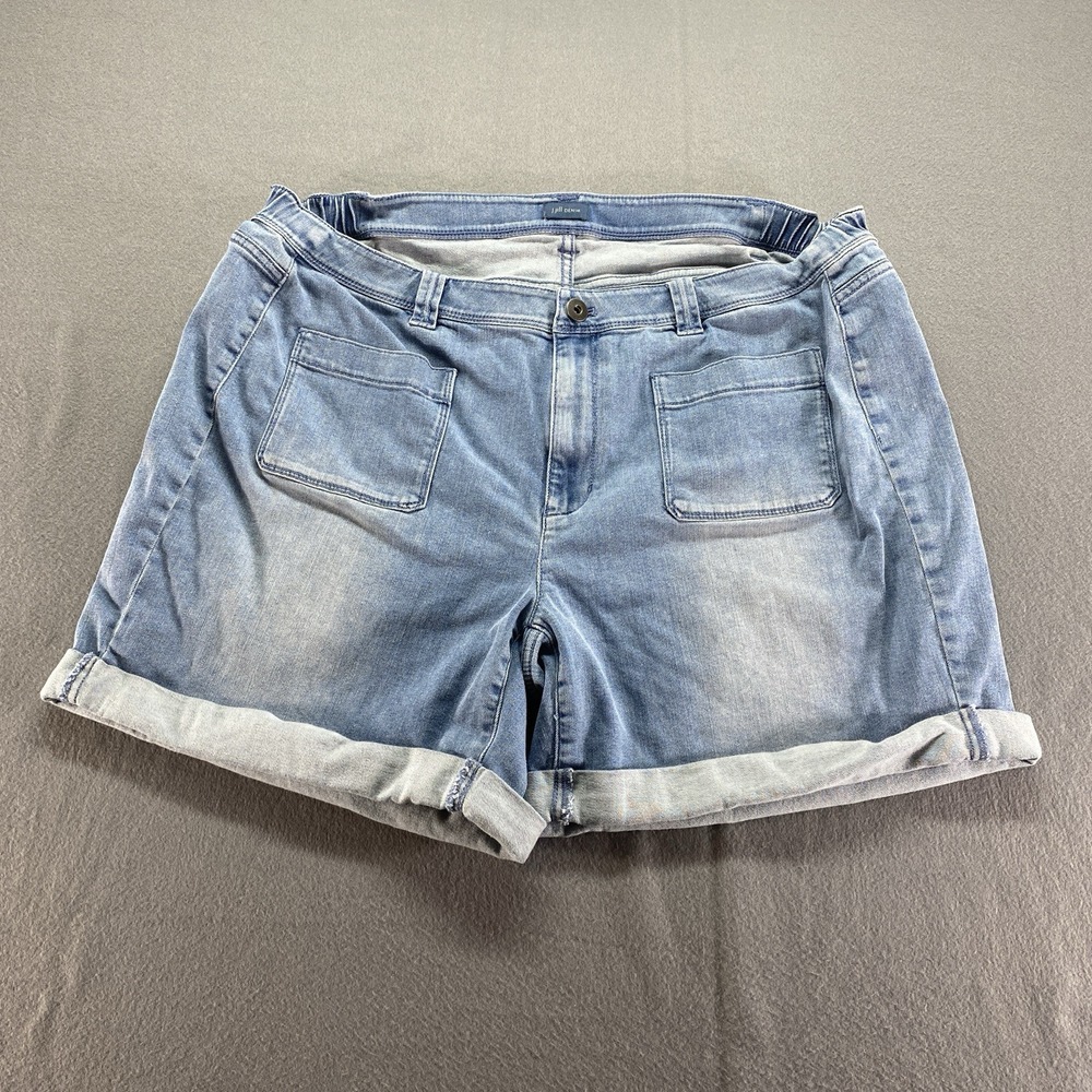J. Jill Shorts Womens 38W Blue Denim High Rise Stretch Bermuda‎ Jean Preppy